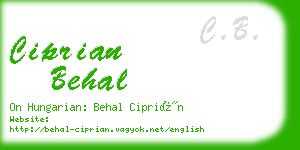 ciprian behal business card